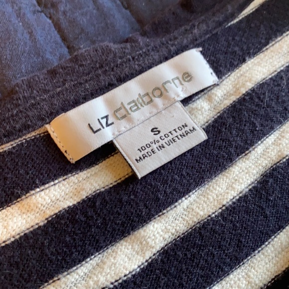 Liz Claiborne minimal striped cotton tee - Picture 3 of 3